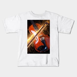 Violin with sparks flying from the bow Kids T-Shirt